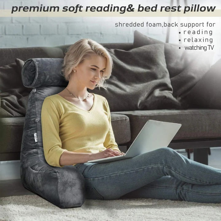 [Hometech] Comfortable Reading Pillow with Armrests for Bed and Sofa