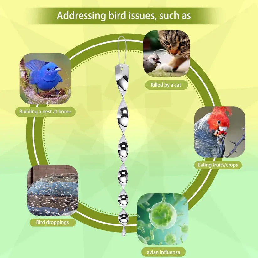 [Hometech] Spiral Reflective Bird Repeller Rod for Outdoor Bird Control