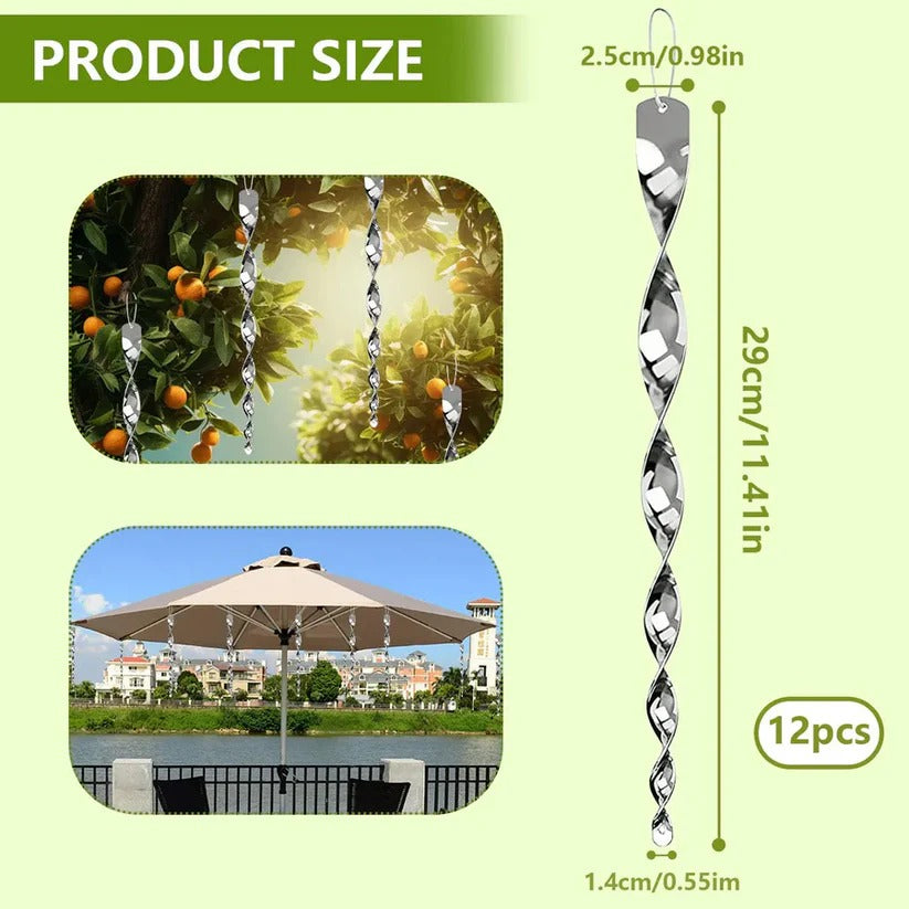 [Hometech] Spiral Reflective Bird Repeller Rod for Outdoor Bird Control