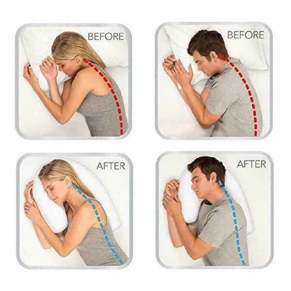 [Hometech] Ergonomic Side Sleeper Pillow – Soft Memory Foam with Ear Hole Support