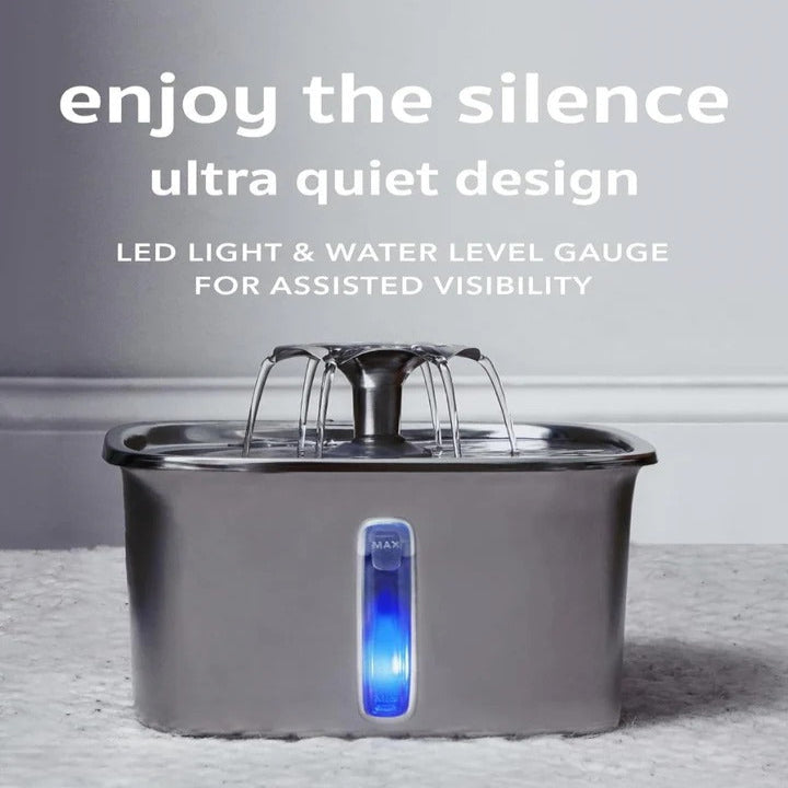 [Hometech] Automatic Stainless Steel Pet Water Fountain for Cats and Dogs