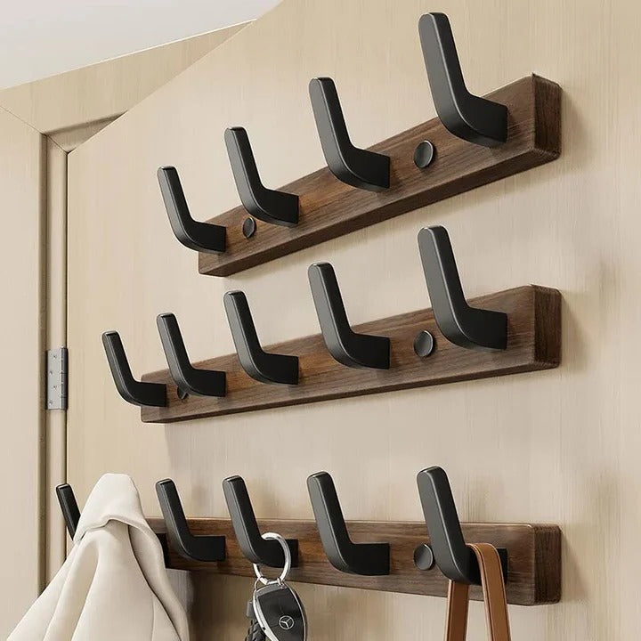 [Hometech] Decorative Wall-Mounted Wood and Metal Coat Organizer