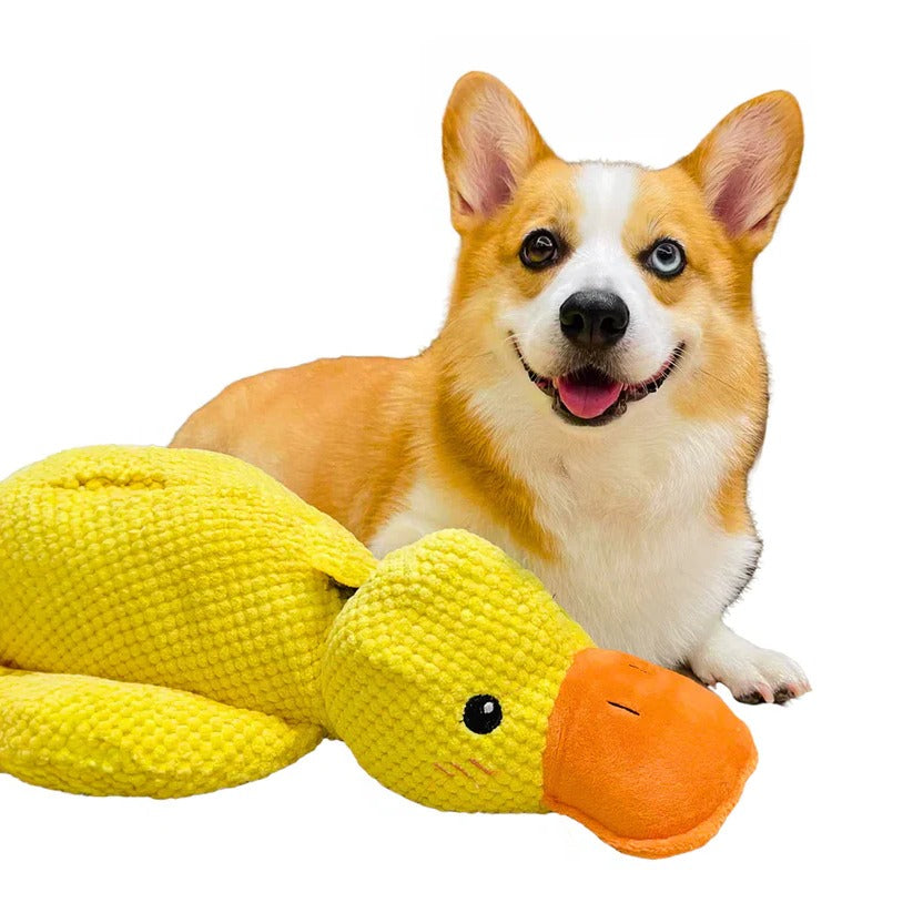 [Hometech] Soft Plush Duck Toy – Comforting Play Companion for Dogs