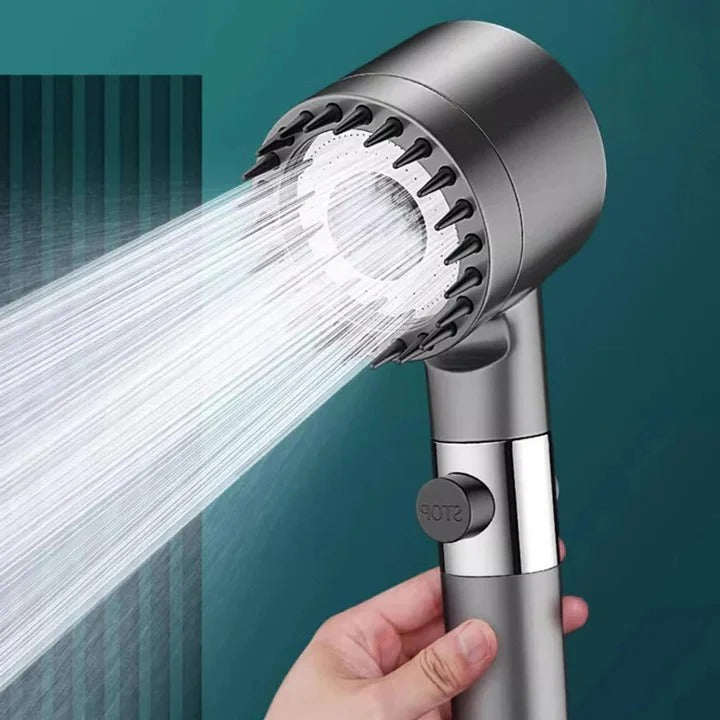 [Hometech] Power Rinse Shower Head with High-Pressure, Easy-Mount Water Saver