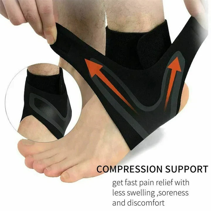 [Hometech] Adjustable Ankle Support Wrap - Compression Sleeve for Stability