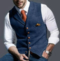 [Hometech] Classic Slim Fit Mens Suit Vest with Six Button Closure