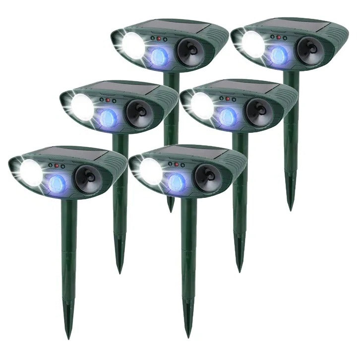 [Hometech] Solar-Powered Rabbit Repeller – Ultrasonic Humane Pest Deterrent