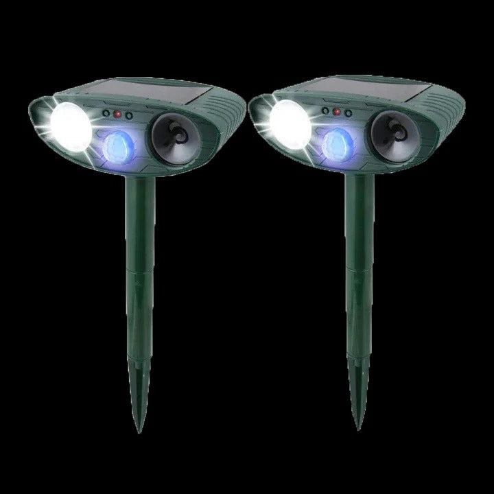 [Hometech] Solar-Powered Rabbit Repeller – Ultrasonic Humane Pest Deterrent