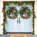 [Hometech] Bohemian Style Christmas Wreath with Handmade Vine and Dried Floral Décor