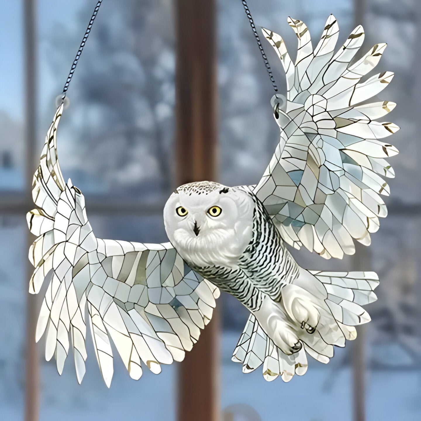 [Hometech] Stained Glass Style Hummingbird Window Panel Suncatcher