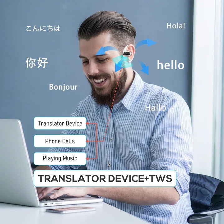 [Hometech] Smart Wireless Translator Earbuds for Travel and Business