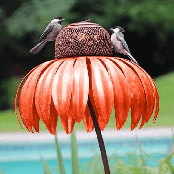 [Hometech] Outdoor Coneflower Bird Feeder with Durable Metal Seed Dish