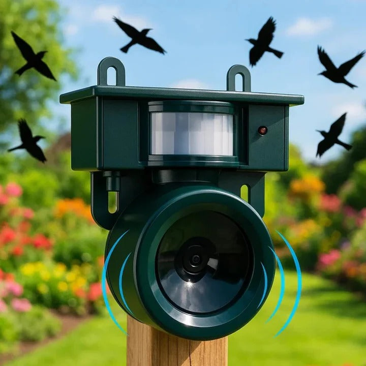 [Hometech] Outdoor Solar-Powered Motion-Activated Bird Deterrent Sound Device