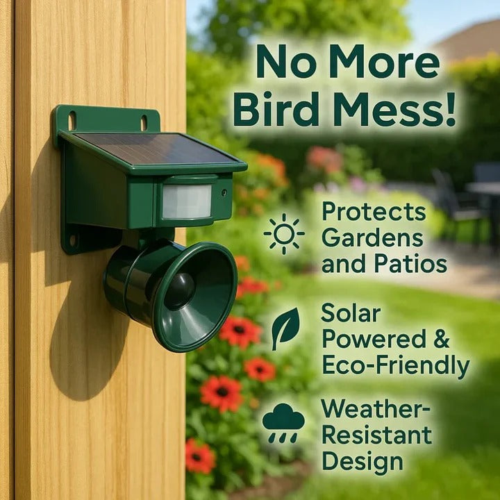 [Hometech] Outdoor Solar-Powered Motion-Activated Bird Deterrent Sound Device