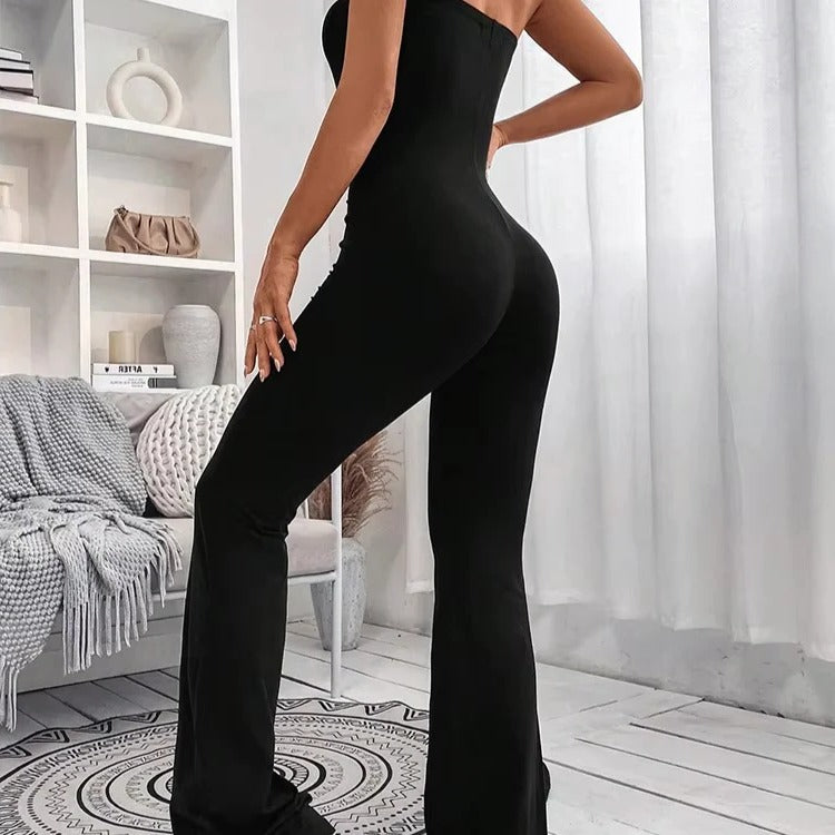 [Hometech] Casual Summer Jumpsuit-Style Pants for Women with Adjustable Waist, Slim Fit