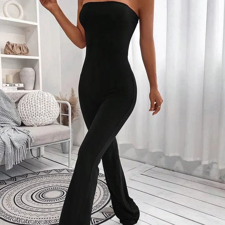 [Hometech] Casual Summer Jumpsuit-Style Pants for Women with Adjustable Waist, Slim Fit