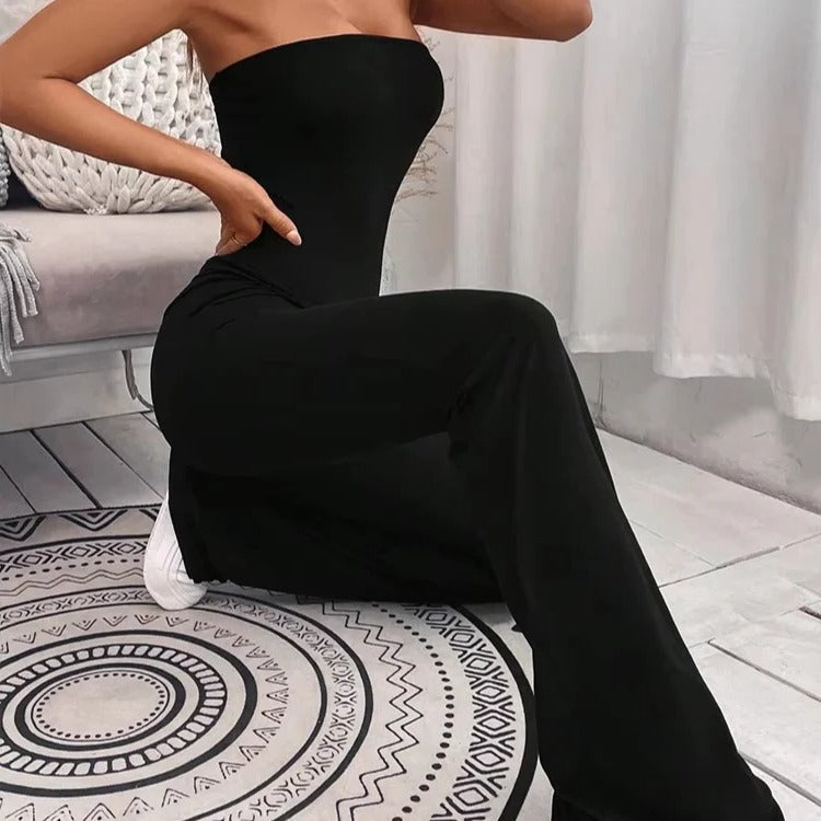 [Hometech] Casual Summer Jumpsuit-Style Pants for Women with Adjustable Waist, Slim Fit