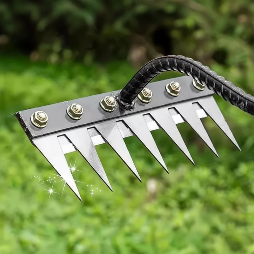 [Hometech] Carbon Steel Garden Weeding Rake, Hand Tool