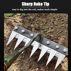 [Hometech] Carbon Steel Garden Weeding Rake, Hand Tool