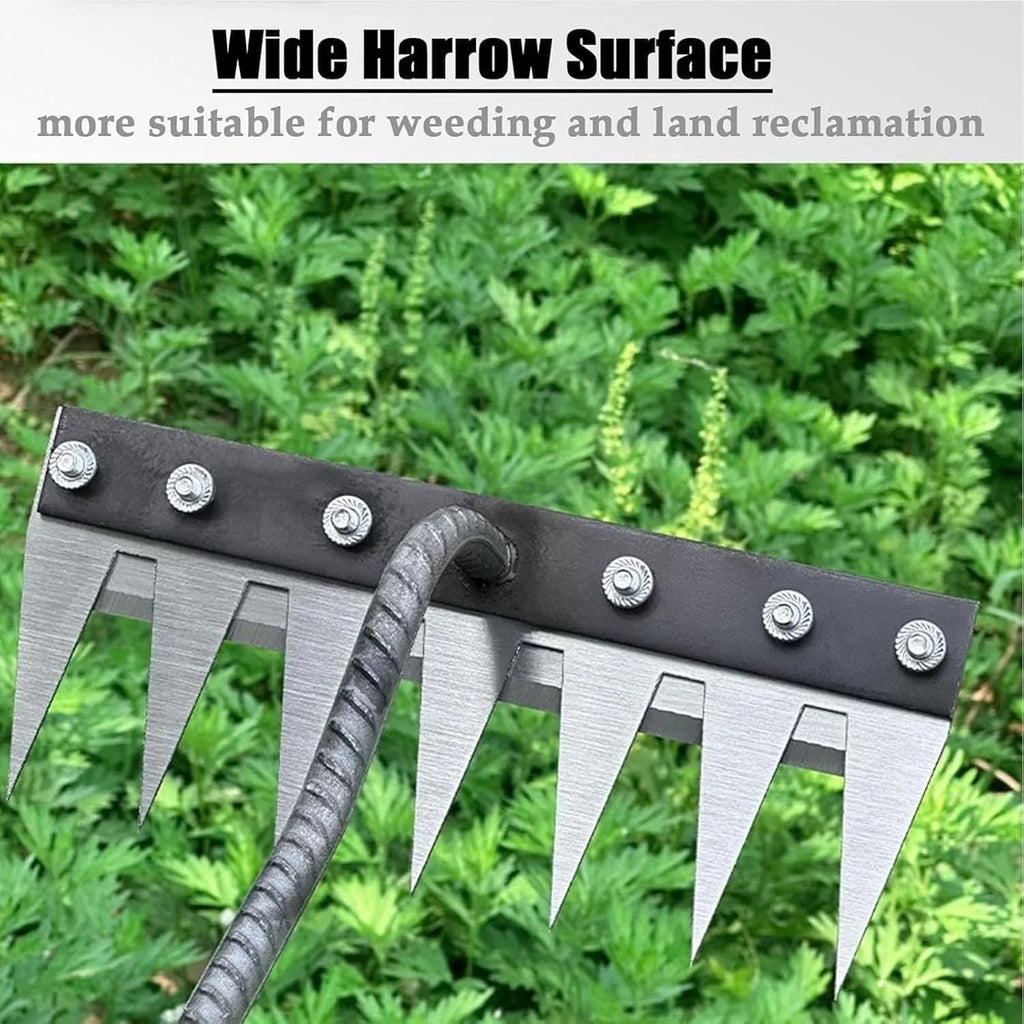 [Hometech] Carbon Steel Garden Weeding Rake, Hand Tool