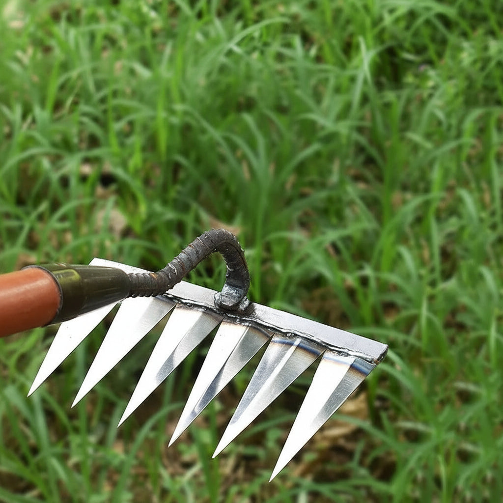 [Hometech] Carbon Steel Garden Weeding Rake, Hand Tool