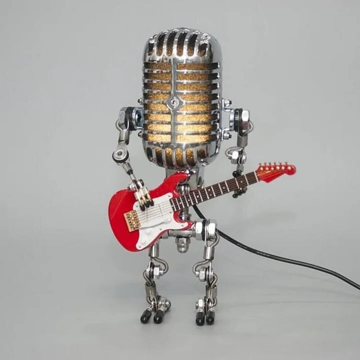 [Hometech] Metal Robot Desk Lamp, Guitar and Microphone Design
