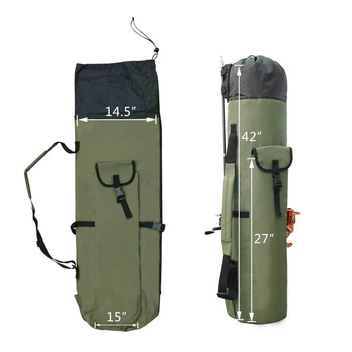 [Hometech] Portable Fishing Gear Bag, Multi-Pocket Rod Storage