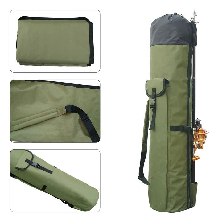 [Hometech] Portable Fishing Gear Bag, Multi-Pocket Rod Storage
