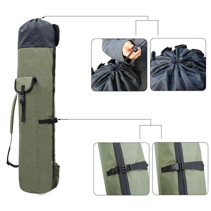 [Hometech] Portable Fishing Gear Bag, Multi-Pocket Rod Storage