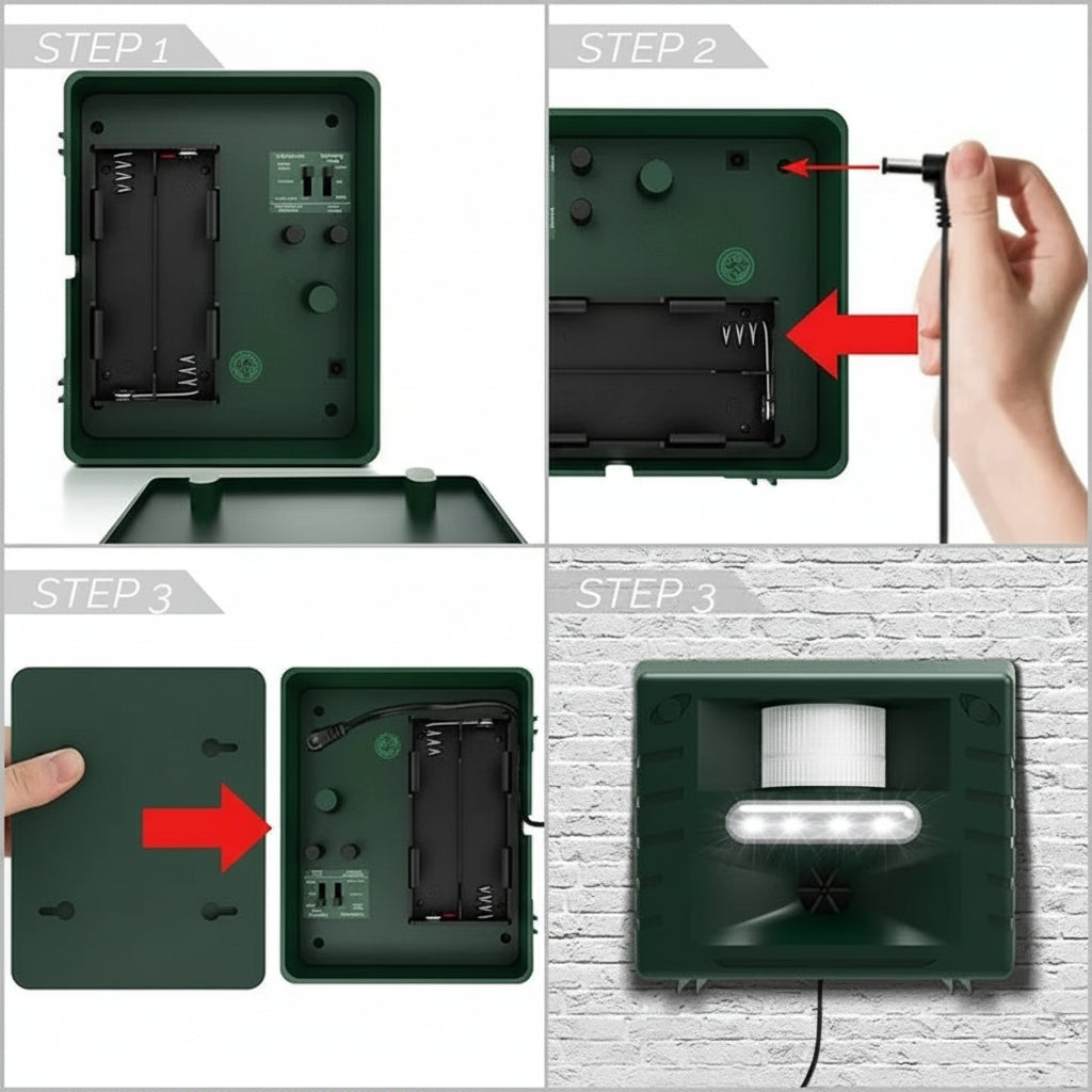 [Hometech] Ultrasonic Pest Control Device for Birds and Woodpeckers