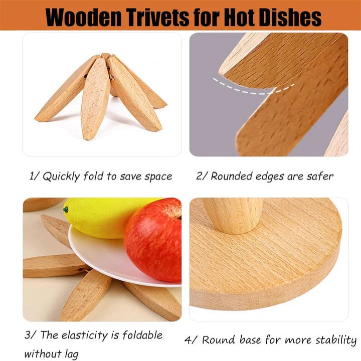 [Hometech] Wood Pot Holder with Heat-Resistant Surface