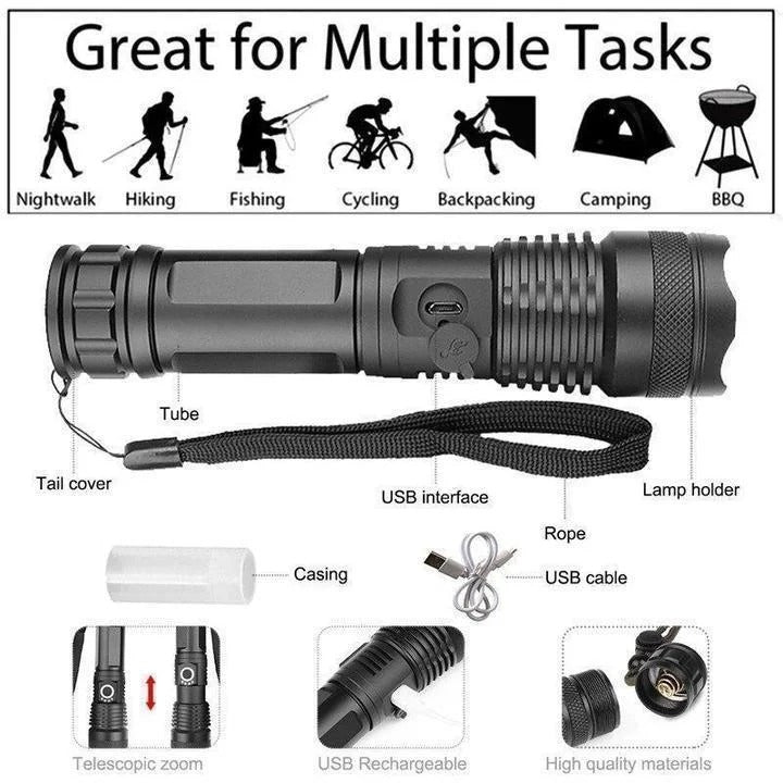 [Hometech] LED Torch Flashlight with XHP50 LED Chip
