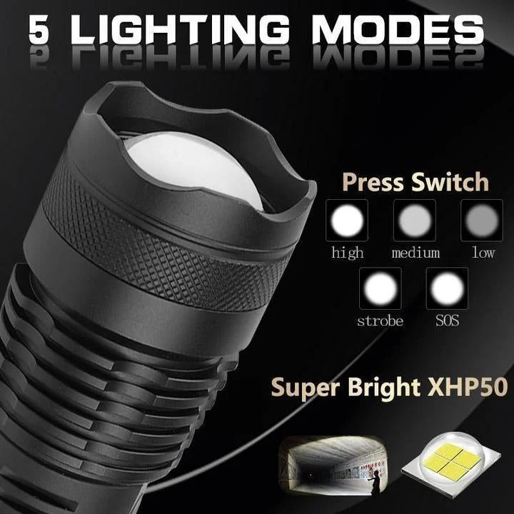 [Hometech] LED Torch Flashlight with XHP50 LED Chip