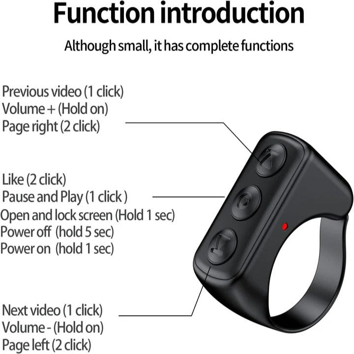 [Hometech] Bluetooth Scrolling Ring Remote Control for Smartphones