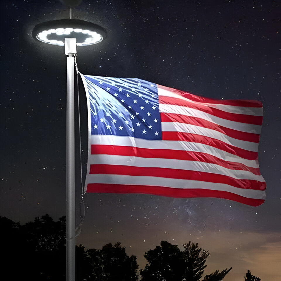 [Hometech] Solar LED Flagpole Light for Continuous Nighttime Visibility