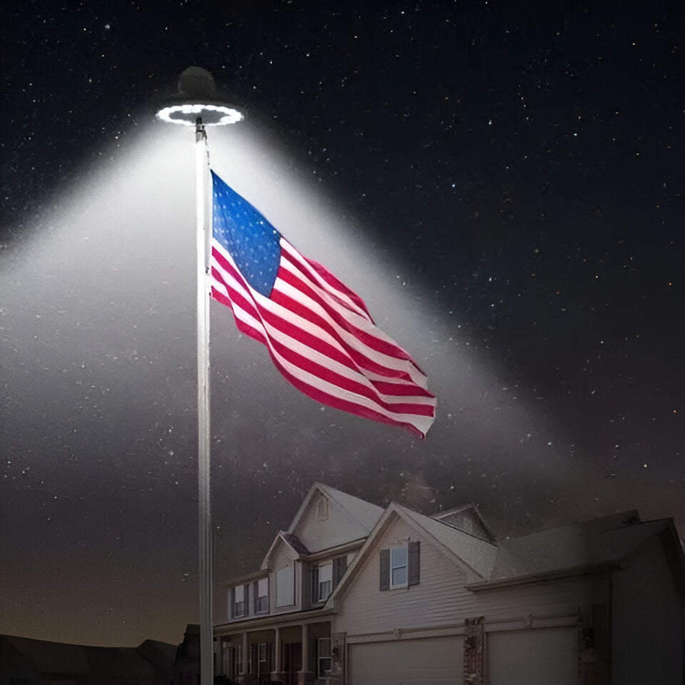 [Hometech] Solar LED Flagpole Light for Continuous Nighttime Visibility