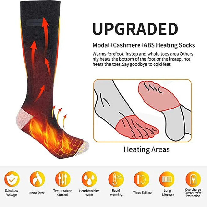 [Hometech] Soft Knit Heated Socks Electric Foot Warmers