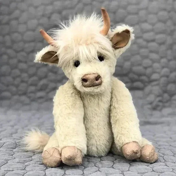 [Hometech] Highland Cow Plush with Floral Accent