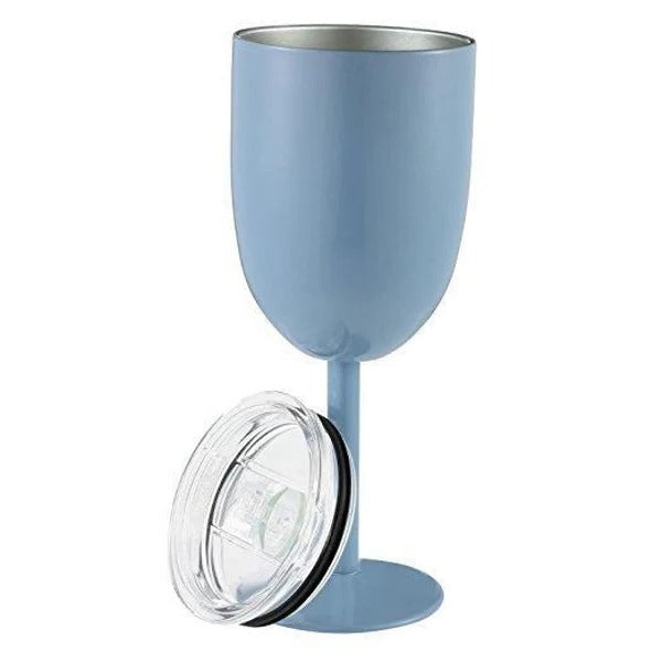 [Hometech] Insulated Stemmed Stainless Steel Wine Goblet with Lid
