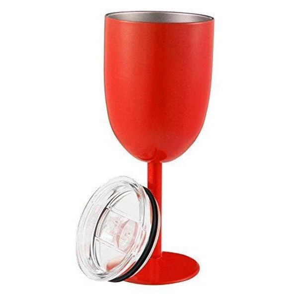 [Hometech] Insulated Stemmed Stainless Steel Wine Goblet with Lid