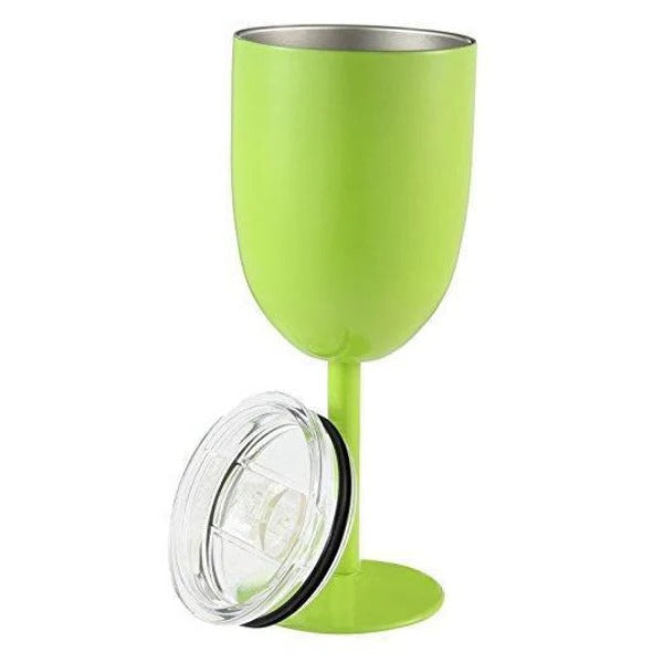 [Hometech] Insulated Stemmed Stainless Steel Wine Goblet with Lid