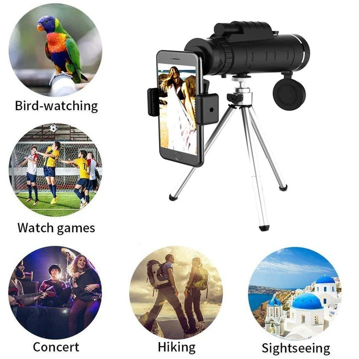 [Hometech] Monocular Telescope with Tripod and Phone Holder