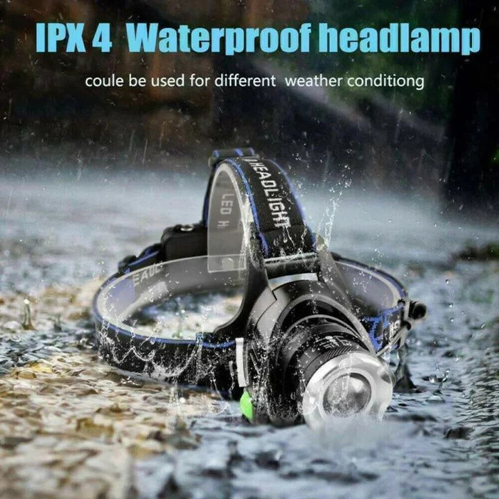 [Hometech] LED Headlamp with Rechargeable Battery and Adjustable Lighting