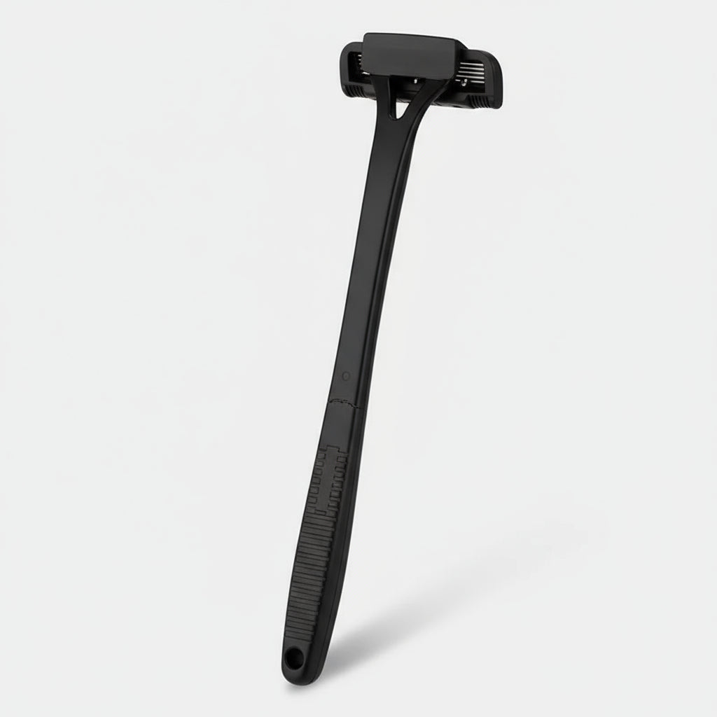 [Hometech] Dual Blade Back Shaver for Men, Manual Groomer with Folding Handle