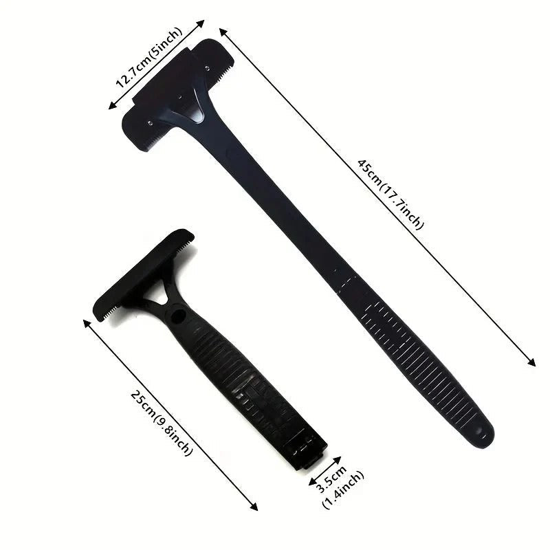 [Hometech] Dual Blade Back Shaver for Men, Manual Groomer with Folding Handle