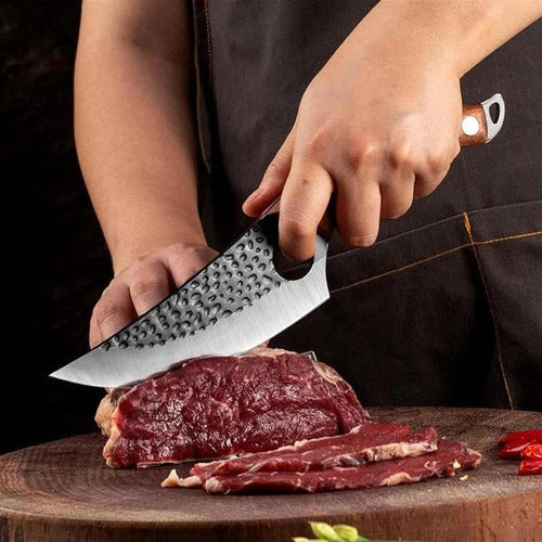 [Hometech] Carbon Steel Utility Kitchen Knife with Wooden Handle