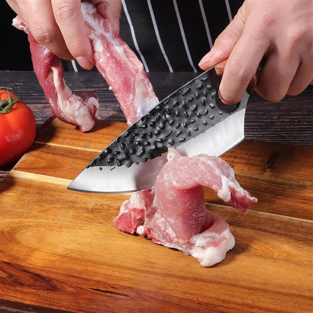 [Hometech] Carbon Steel Utility Kitchen Knife with Wooden Handle