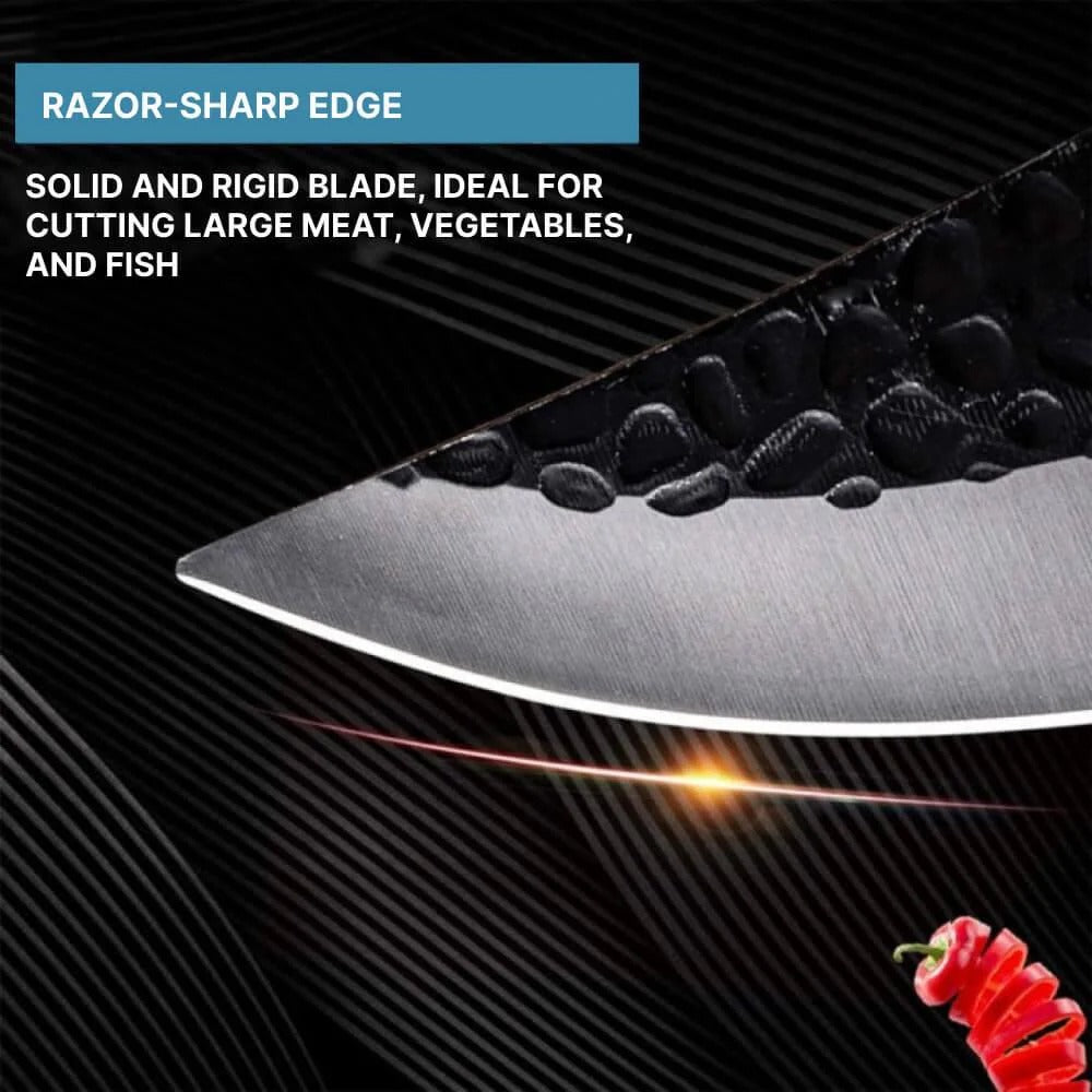 [Hometech] Carbon Steel Utility Kitchen Knife with Wooden Handle