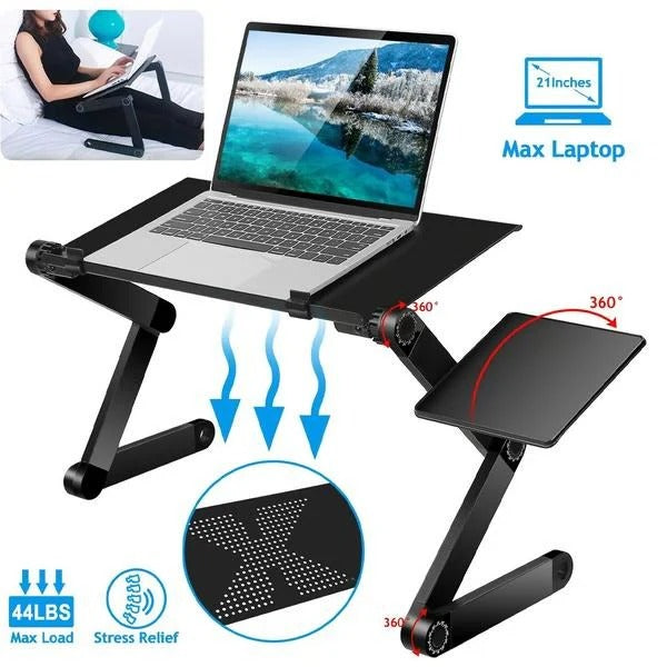 [Hometech] Adjustable Folding Aluminum Laptop Stand with Detachable Mouse Plate