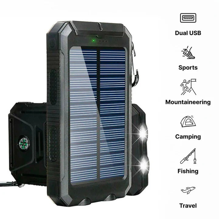 [Hometech] Portable Solar Power Bank With Dual USB Outputs